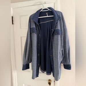 FREE PEOPLE Ruby Jacket in Navy/Oceana Blue